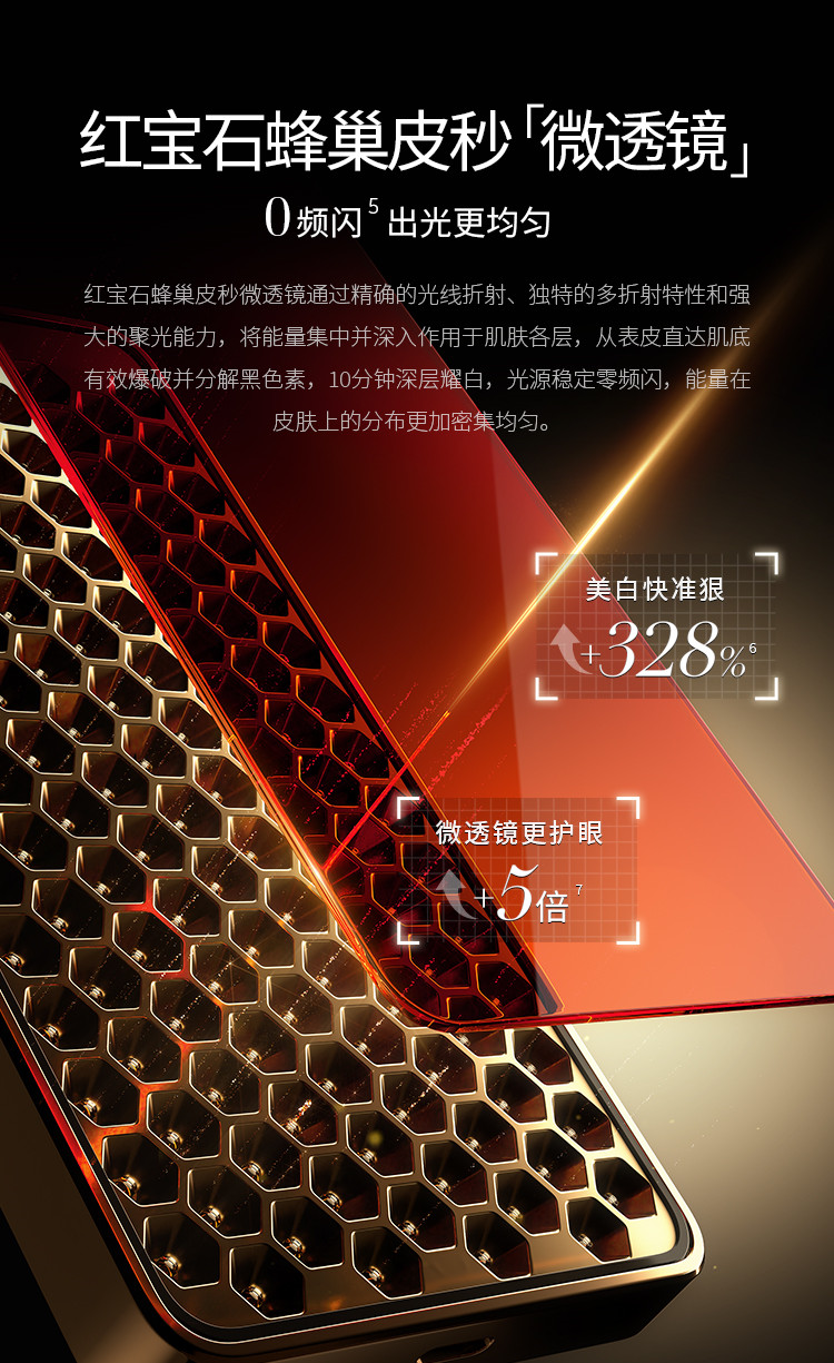 紅寶石蜂巢皮秒「微透鏡」多折射、強聚光、0頻閃，能量密度更大更勻